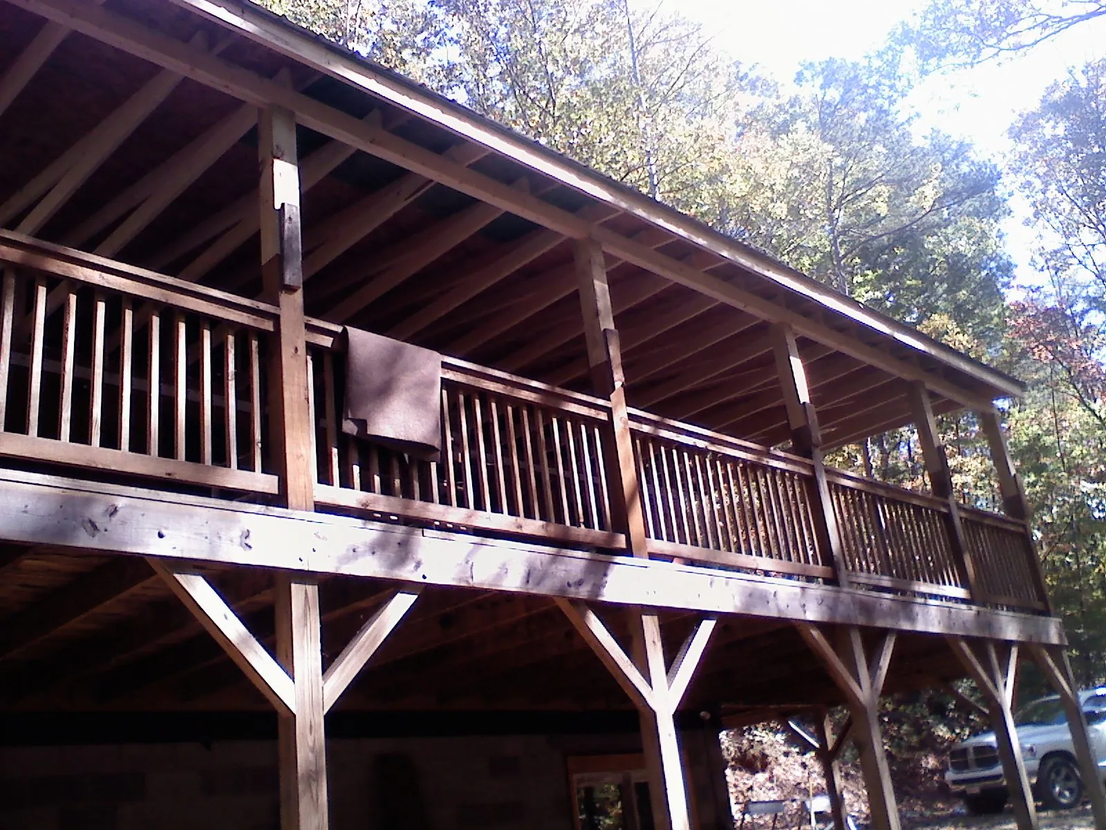 Timber framing under a new elevated porch and deck — Roof Leak Repair in Levan by Roofing Brothers